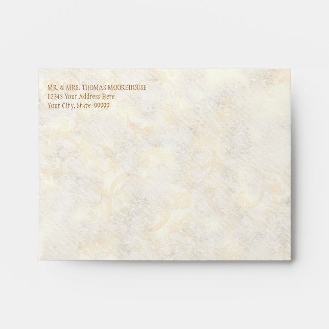 A2 Beach Sand Damask Conch Shell Custom Envelopes (Front)