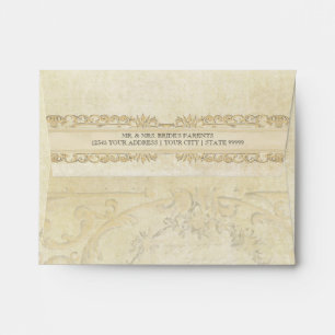 A2 Elegant Boho Wedding Vintage Paris Parchment Envelope