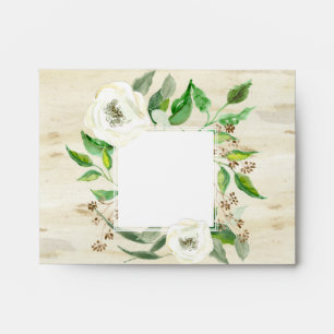 A2 Return Address Note Foliage Leaf Rose Wooden Envelopes