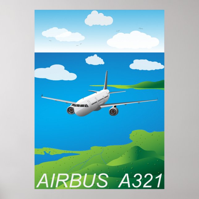 A321 Airliner Vector Poster (Front)