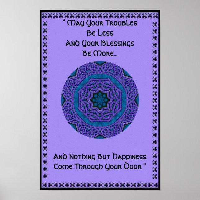 A37 Celtic Knot Kaleidoscopic Mandala.6 Poster (Front)