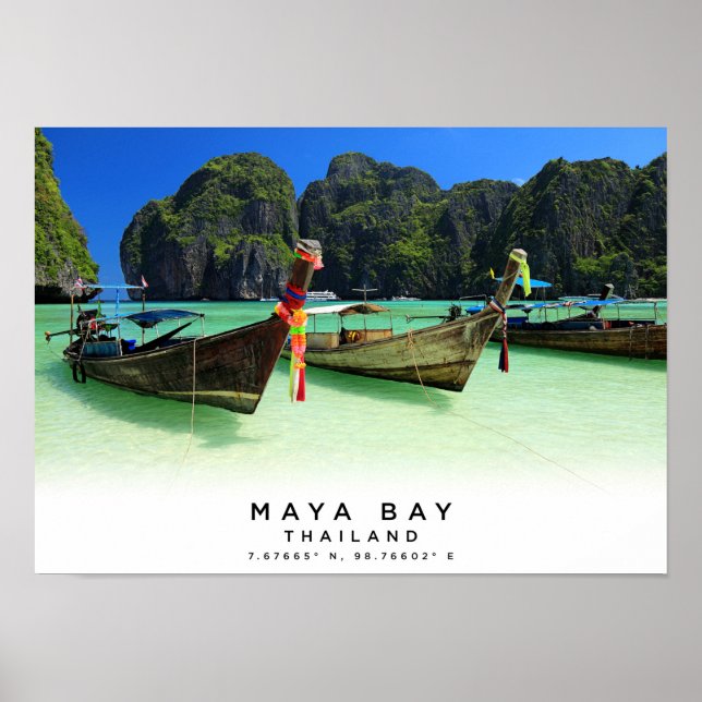 A3 Maya Bay | Maya Beach | Ko Phi Phi | Thailand Poster (Front)