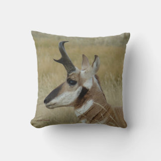 A4 Pronghorn Antelope Head Shot Profile Cushion