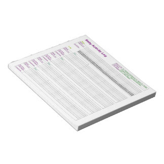 A5 Baby Activity Log Notepad