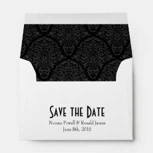 A6 4x6 Black White Save the Date Envelopes