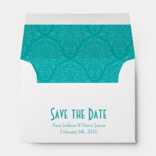 A6 4x6 Teal White Save the Date Envelopes