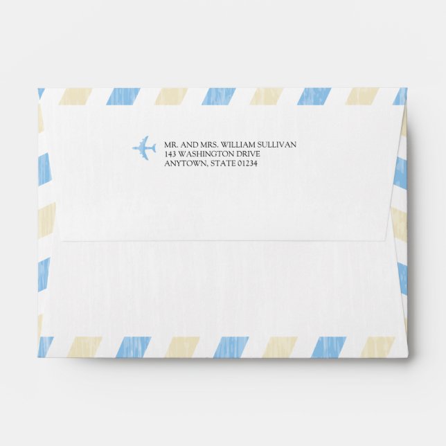 A6 - Airmail with return address Envelopes (Back (Top Flap))