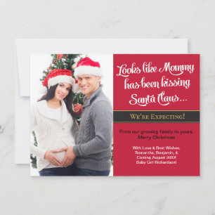 A6 Christmas Card Pregnancy Photo  -Mum