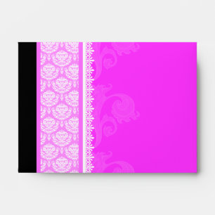 A6 Hot Pink One-Side Damask Envelopes