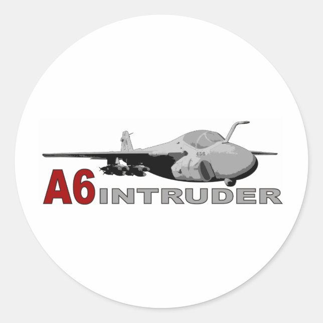 A6 Intruder Classic Round Sticker (Front)