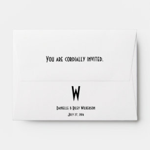 A6 Plain Simple Modern Monogram Wedding Envelopes