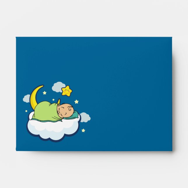 A6 Sleeping Baby Baby Shower Envelopes (Front)