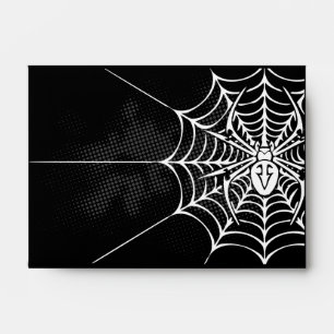 A6 Spider Web Black White Halloween Envelopes