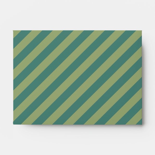A6 Teal and Sage Green Striped Envelopes (Front)