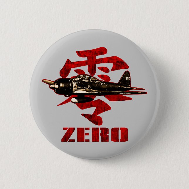A6M Zero 6 Cm Round Badge (Front)