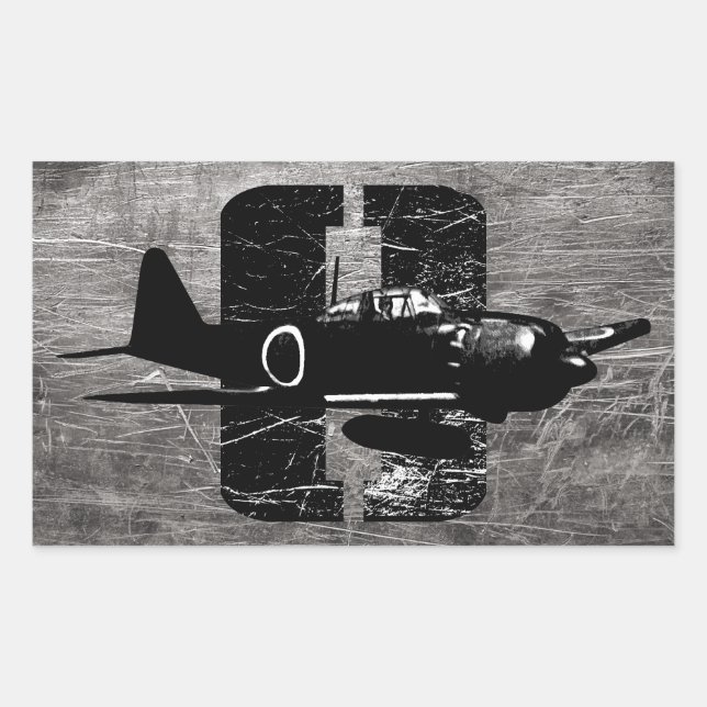A6M Zero Rectangular Sticker (Front)