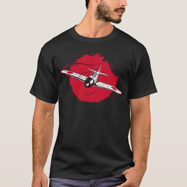 A6M Zero | World War 2 Japanese Plane Retro T-Shirt (Front)