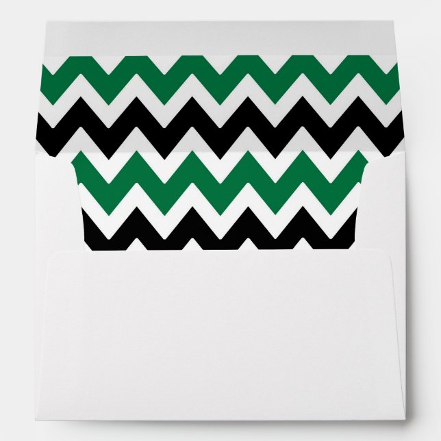 A7 5x7 Green Black White Chevron Envelopes (Back (Bottom))