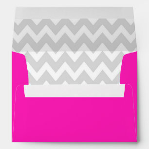 A7 5x7 Hot Pink White Grey Chevron Envelopes