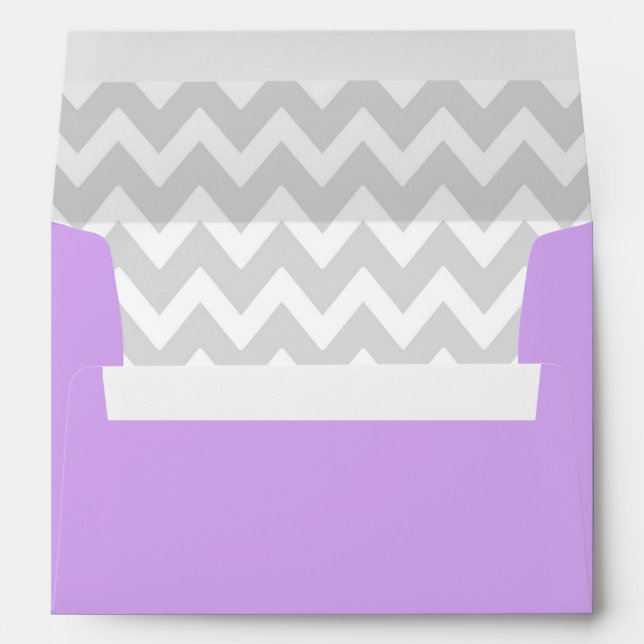 A7 5x7 Lavender Purple White Grey Chevron Envelope (Back (Bottom))