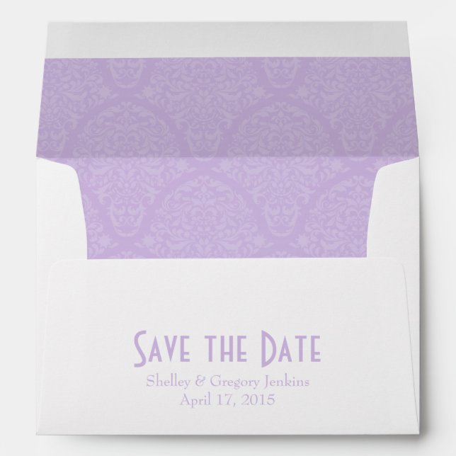 A7 5x7 Lavender White Save the Date Envelopes (Back (Bottom))