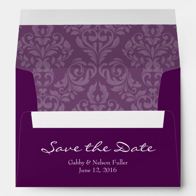 A7 5x7 Plum Purple Save the Date Envelopes (Back (Bottom))