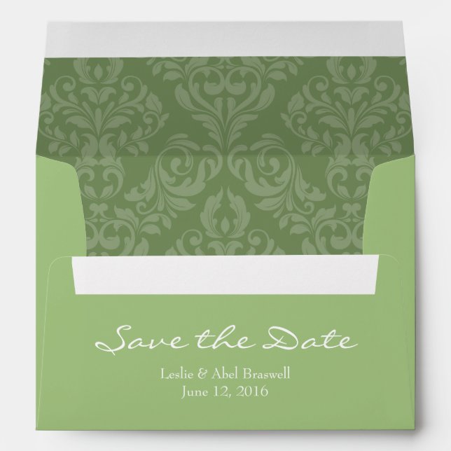A7 5x7 Sage Green Save the Date Envelopes (Back (Bottom))