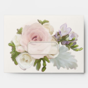A7 Exquisite Pretty Rose Freesia Floral Weddings Envelopes