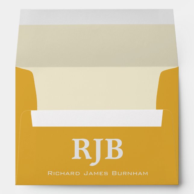 A7 Gold Cream Monogrammed Envelopes (Back (Bottom))