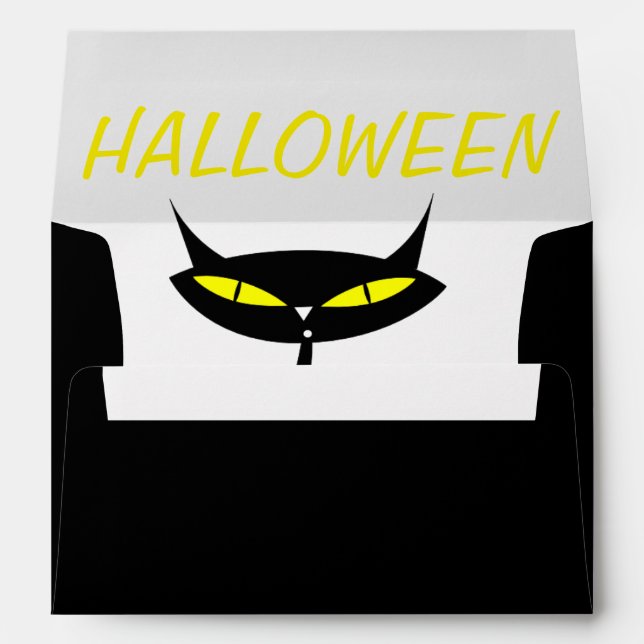 A7 Greeting Card/Black Cat Envelopes (Back (Bottom))