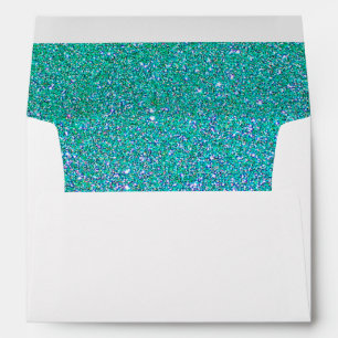 A7 Greeting Card/Blue-Green Glitter Envelope