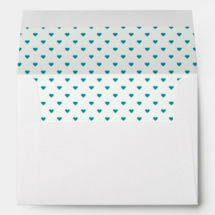 A7 Greeting Card/Teal Hearts Envelope