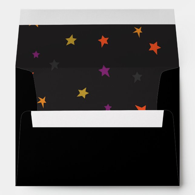 A7 Halloween Stars Black Envelope (7.25" x 5.25") (Back (Bottom))