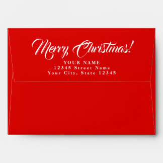A7 Merry Christmas envelopes with custom address