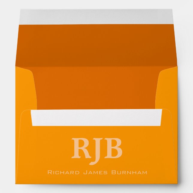 A7 Orange Monogrammed Envelopes (Back (Bottom))