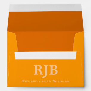 A7 Orange Monogrammed Envelopes