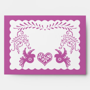A7 Papel Picado Purple Fiesta Wedding Envelopes