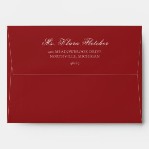 A7 Red Under the Mistletoe Wedding Elegance Envelope