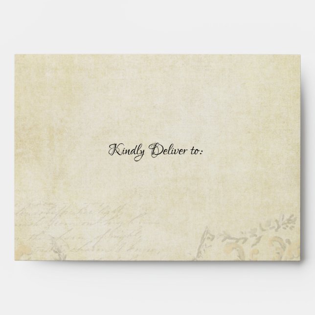 A7 Vintage Paris Parchment Elegant Boho Wedding Envelopes (Front)