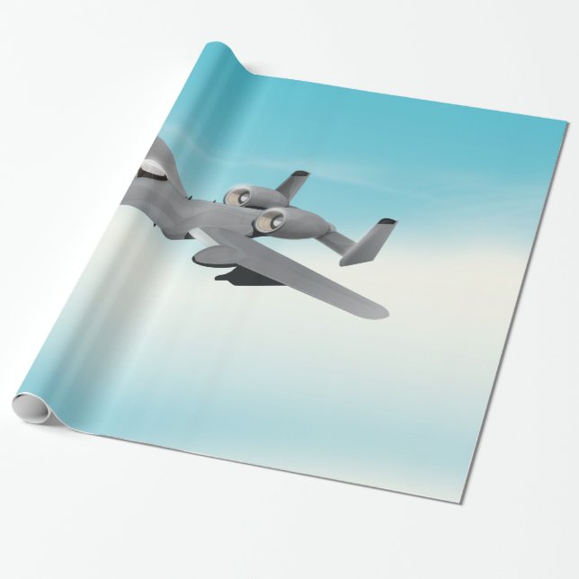 A-10 Bomber Aircraft Wrapping Paper (Unrolled)