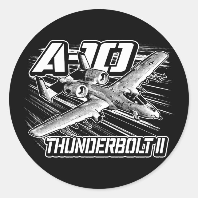 A-10 Thunderbolt II Classic Round Sticker Sticker (Front)