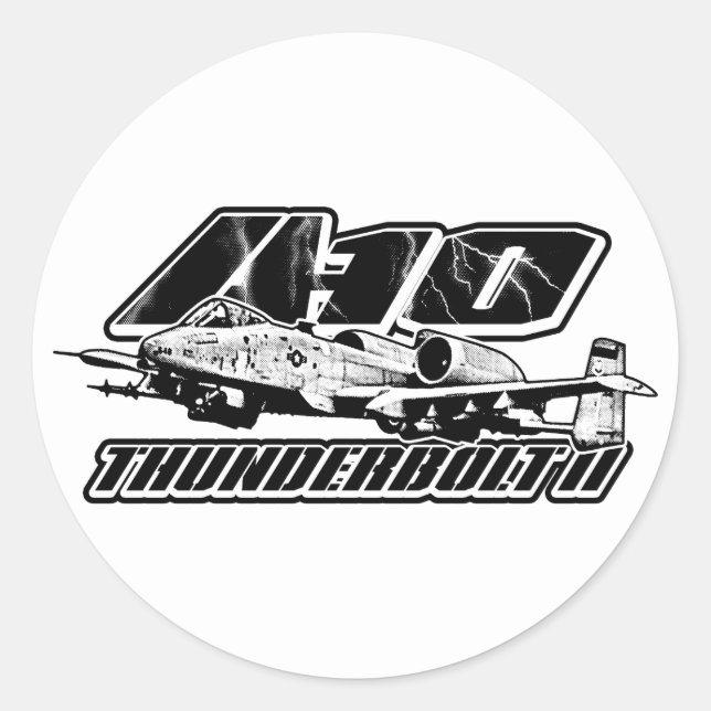 A-10 Thunderbolt II Classic Round Sticker Sticker (Front)