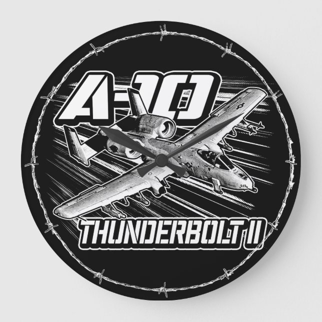 A-10 Thunderbolt II Large Clock Acrylic Wall Clock (Front)