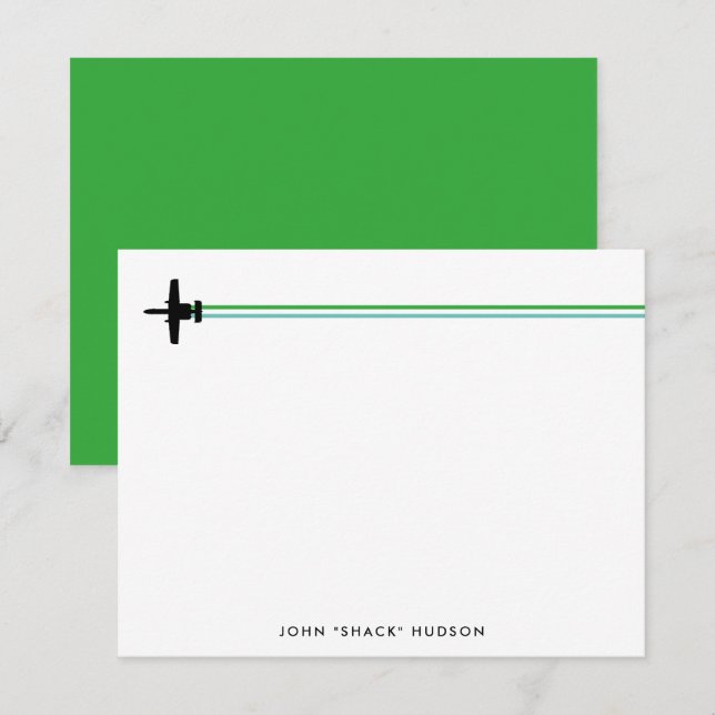 A-10 Warthog Attack Jet Striped Custom Stationery Card (Front/Back)