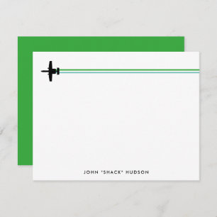 A-10 Warthog Attack Jet Striped Custom Stationery Card