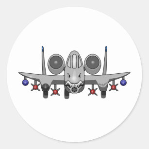 A-10 Warthog Fighter Classic Round Sticker