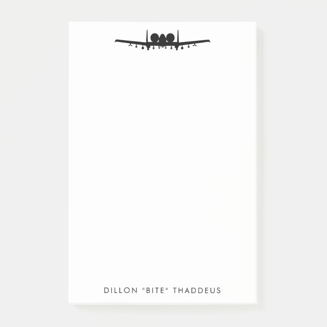 A-10 Warthog Jet Personalised Post-It Notepad (Front)