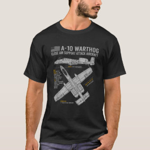 A 10 Warthog Thunderbolt II Aircraft Aeroplane Blu T-Shirt