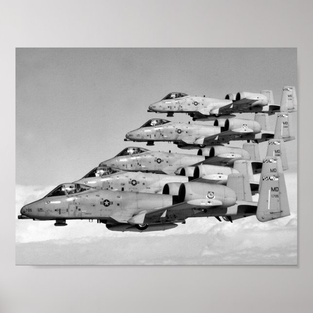 A-10 Warthogs Flying In Formation Poster (Front)
