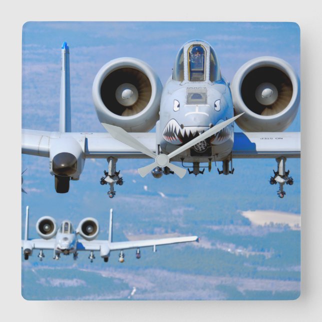 A-10C THUNDERBOLT II SQUARE WALL CLOCK (Front)